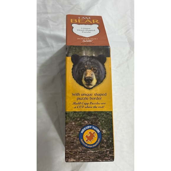 I Am Bear Head Shaped Jigsaw Puzzle 550 PCs by Madd Capp 27" x 26" - Picture 4 of 6